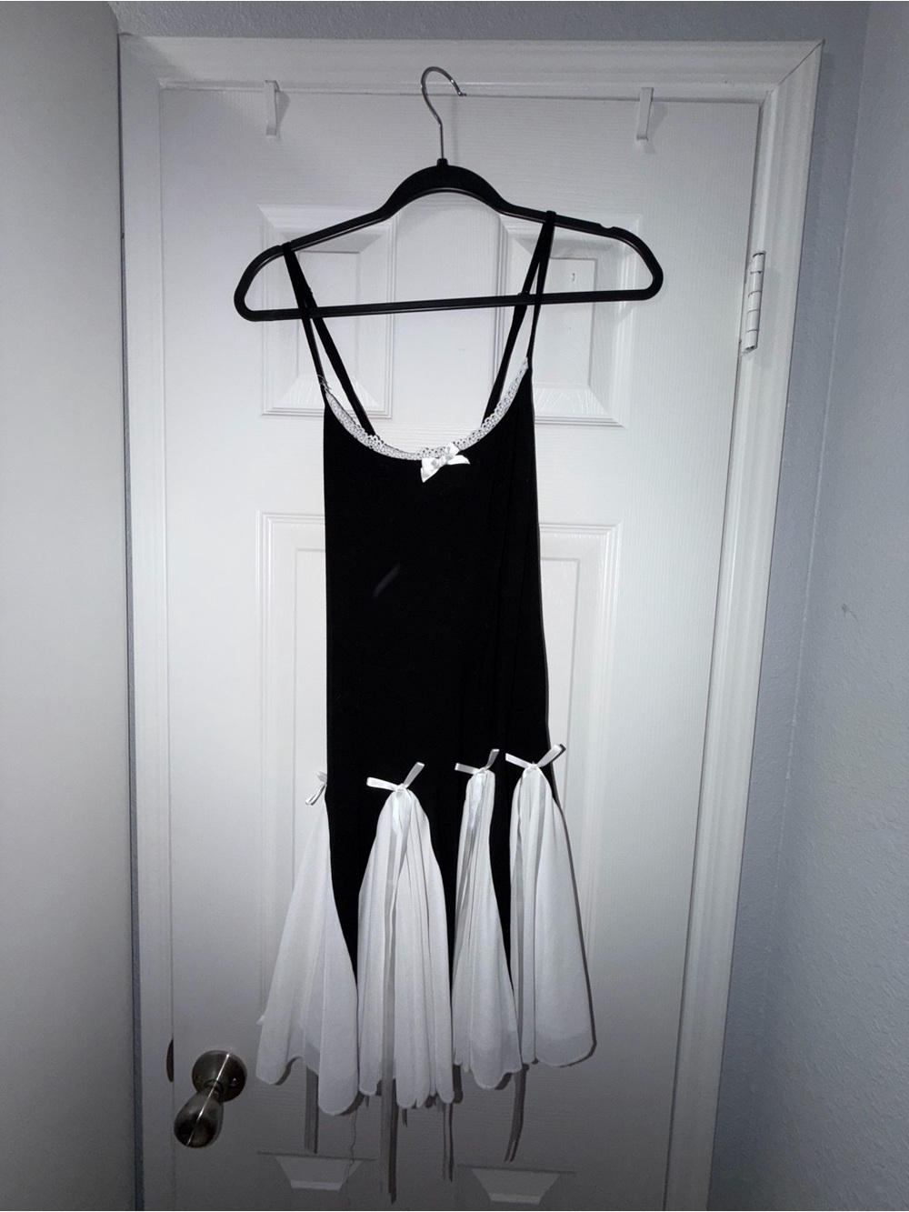 Black & White Bow-Accent Slip Dress - Women Intimates - Picture 2 of 3